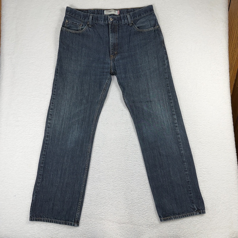 Levi's 505 Men's Straight Leg Jeans Regular Fit Size 38x34 (36.5x31) Blue Y2K